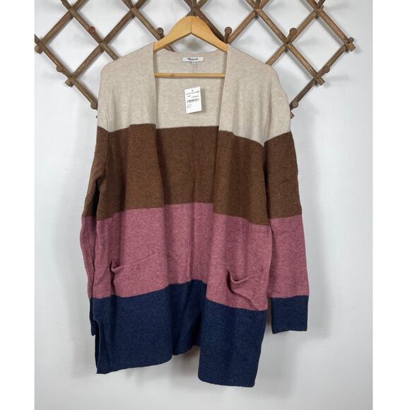 New Madewell Wide Stripe Ryder Cardigan Sweater Women's Size M - Picture 1 of 7
